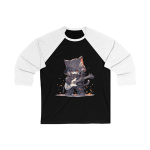 Rockstar Cat 3/4 Sleeve Baseball Tee - MiTo Store