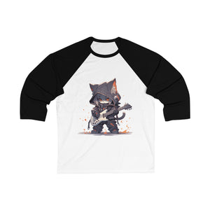 Rockstar Cat 3/4 Sleeve Baseball Tee - MiTo Store