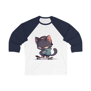 Too Cool for School Cat 3/4 Sleeve Baseball Tee - MiTo Store