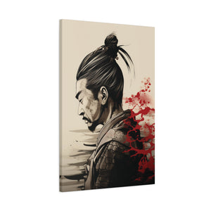 Samurai Introspection: Ink and Blood Canvas Art - MiTo Store