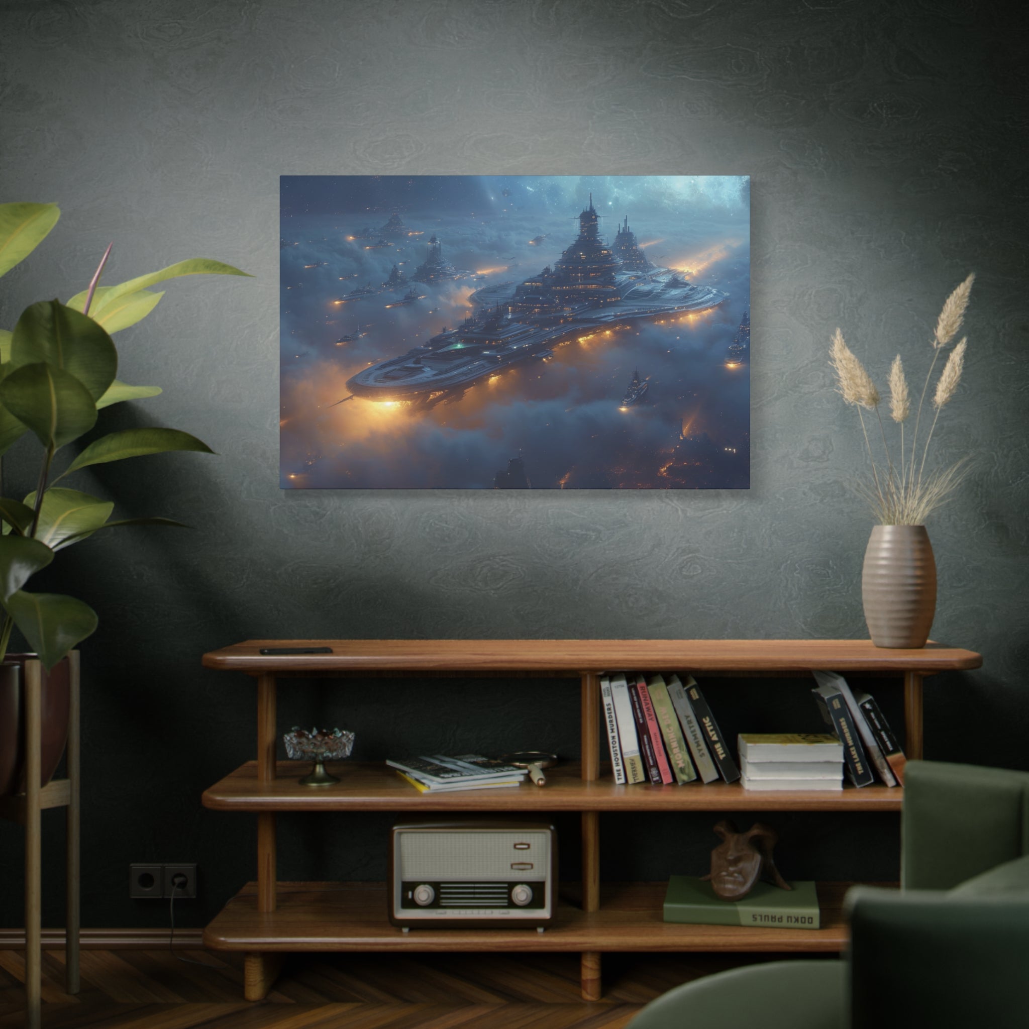 Cosmic Fleet Harbor Canvas Art - MiTo Store
