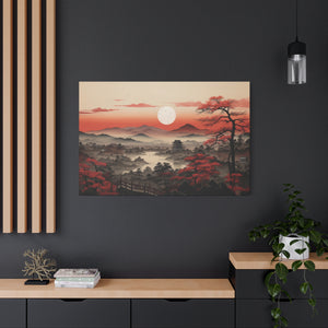 Kyoto Serenity: Sunrise over Sakura Canvas Art - MiTo Store