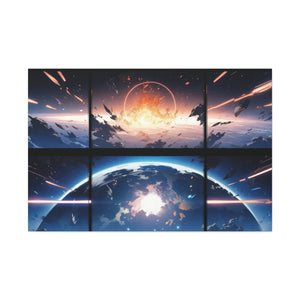 Cosmic Skirmish: Sci-Fi Battle Canvas Art - MiTo Store