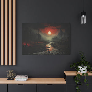 Dusk of Desolation: An Eerie Vista in the Haunted Realm Canvas Art - MiTo Store