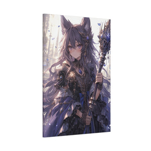 Enchanted Sorceress: Mystic Wolf Companion Canvas Art - MiTo Store