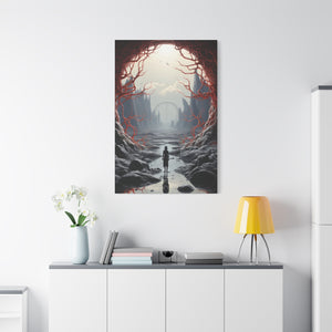Veil of Mystery Crimson Gateway Canvas Art - MiTo Store