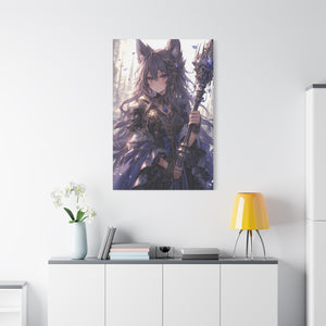 Enchanted Sorceress: Mystic Wolf Companion Canvas Art - MiTo Store