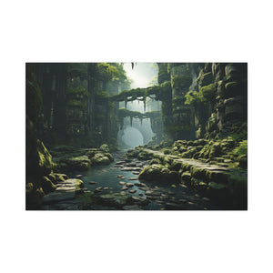 Ancient Sanctuary: The Lost River Ruins Canvas Art - MiTo Store