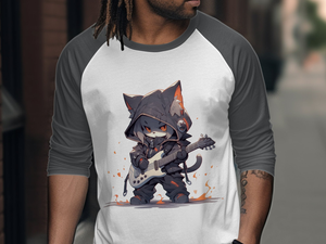 Rockstar Cat 3/4 Sleeve Baseball Tee - MiTo Store