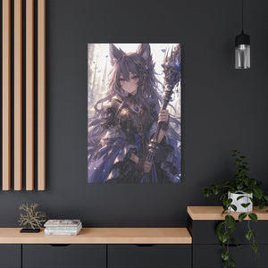 Enchanted Sorceress: Mystic Wolf Companion Canvas Art - MiTo Store