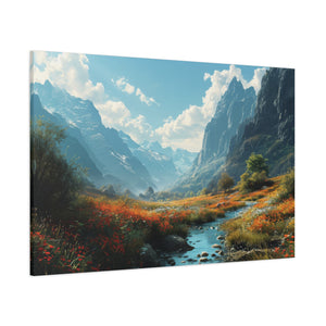 Alpine Bloom: Mountain Meadow Canvas Art - MiTo Store