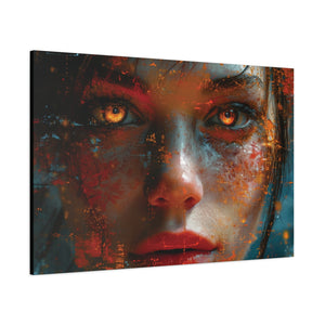 Cyberpunk Visionary: A Gaze into the Digital Maelstrom Canvas Art - MiTo Store