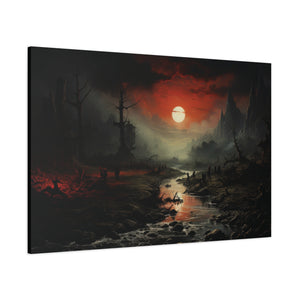 Dusk of Desolation: An Eerie Vista in the Haunted Realm Canvas Art - MiTo Store