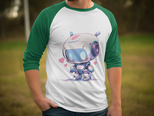 Adorable Bot Buddy 3/4 Sleeve Baseball Tee - MiTo Store
