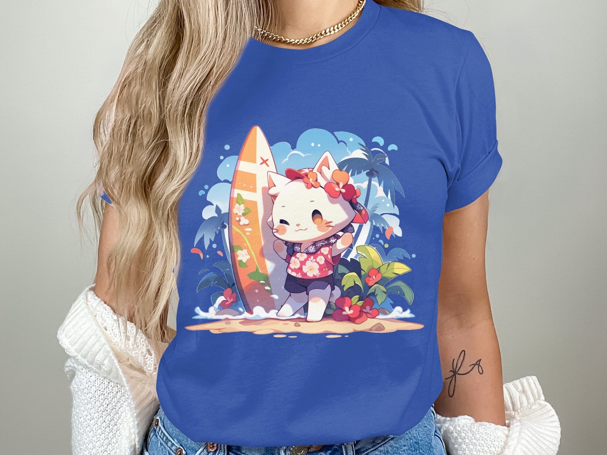 Cute Cat Surfer with Surfboard - MiTo Store