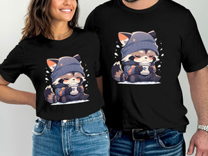 Cute Coffee Raccoon T-Shirt - MiTo Store