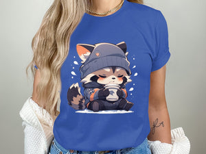 Cute Coffee Raccoon T-Shirt - MiTo Store