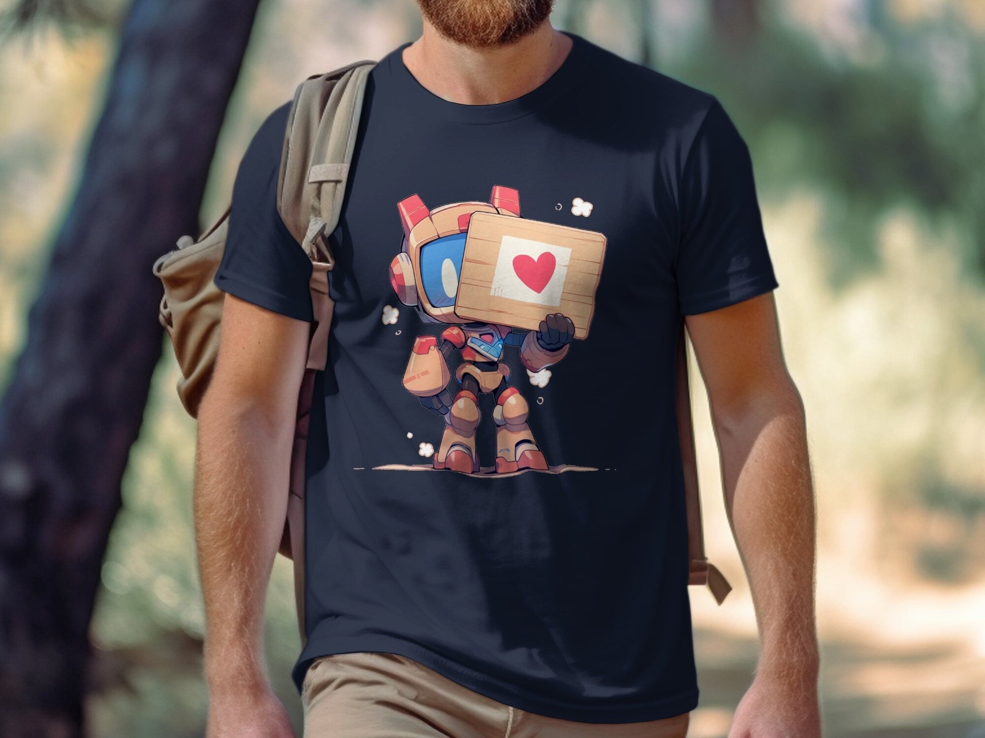 Cute Robot Love Heart Sign Tee - MiTo Store