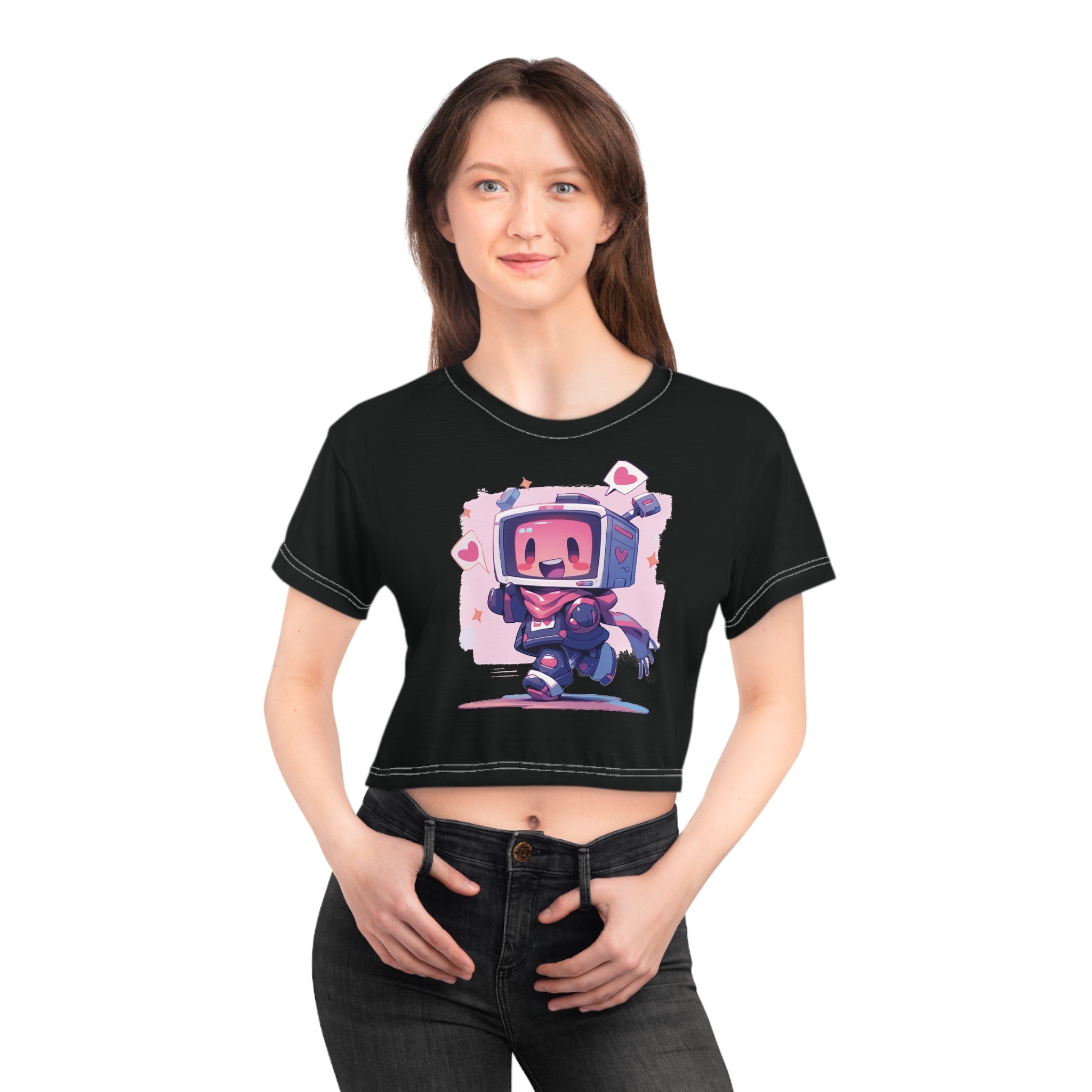 Cute Robot TV Head Crop Top - MiTo Store