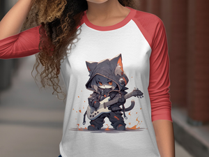 Rockstar Cat 3/4 Sleeve Baseball Tee - MiTo Store