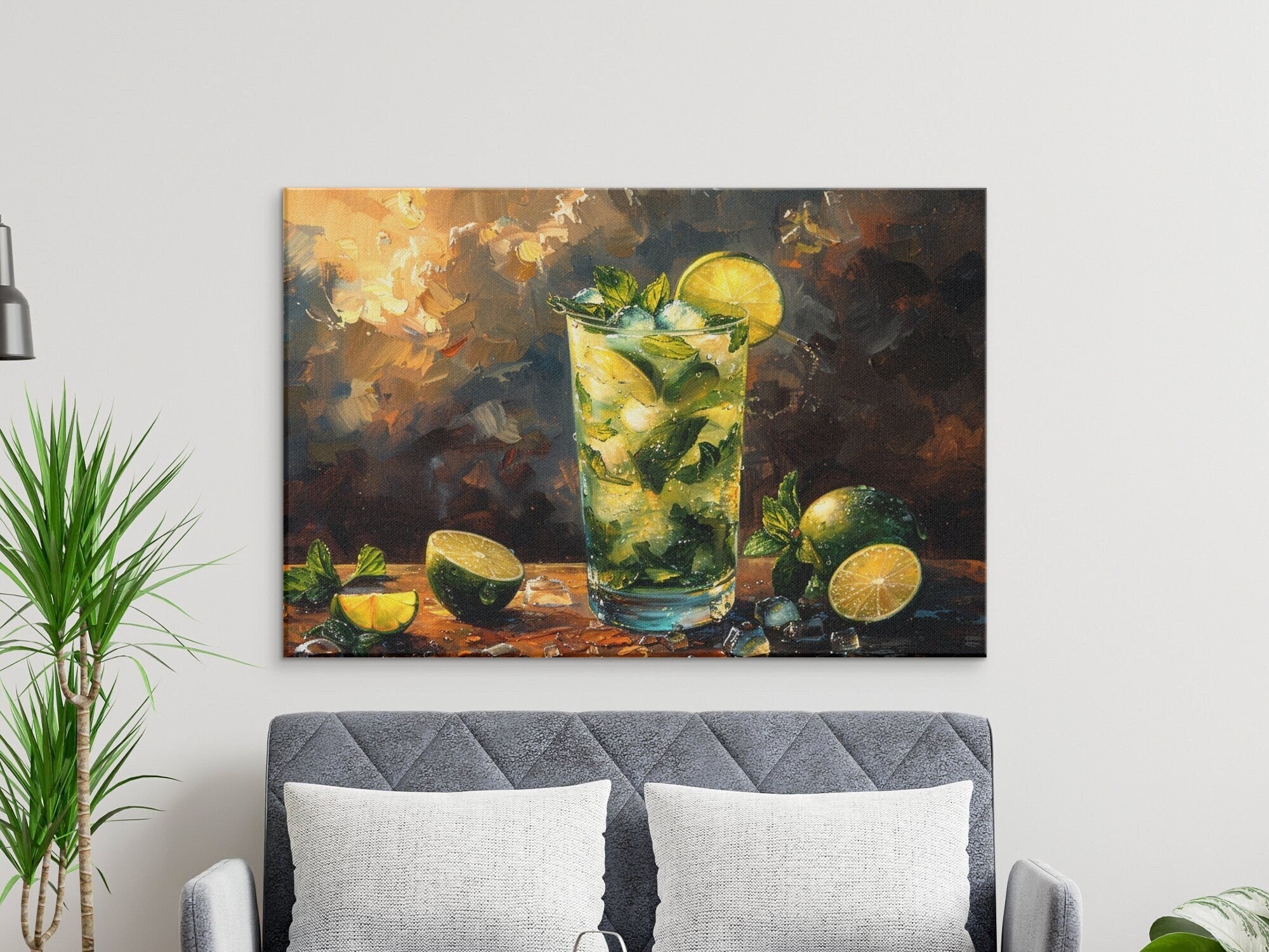Vibrant Mojito Cocktail Canvas Art - MiTo Store