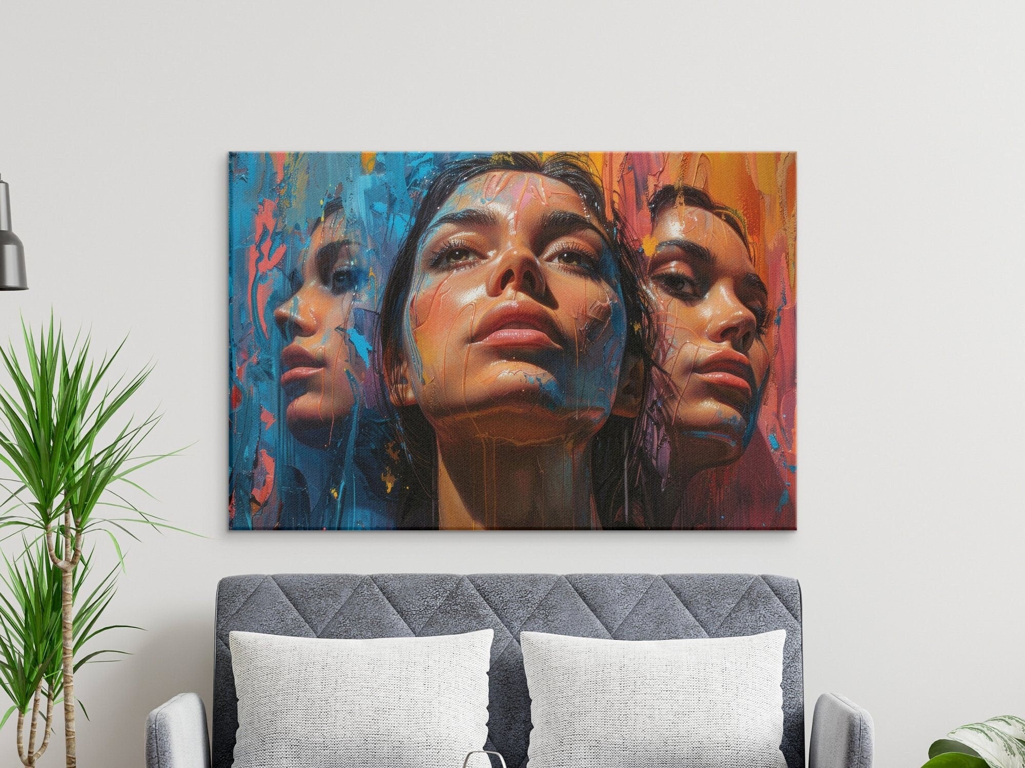 Colorful Abstract Female Faces Art - MiTo Store