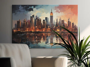 Abstract New York City Sunset Skyline Art - MiTo Store