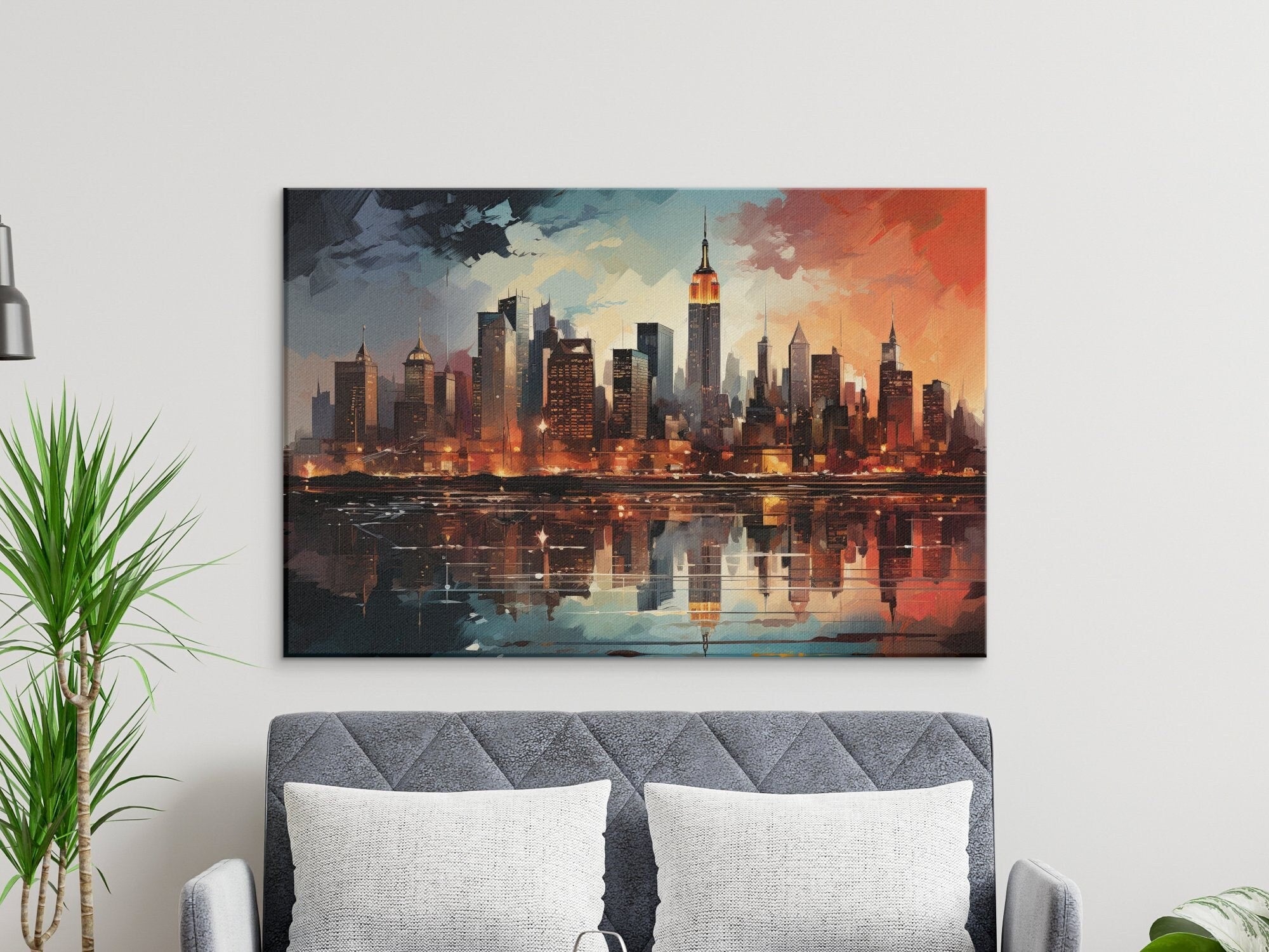 Abstract New York City Sunset Skyline Art - MiTo Store