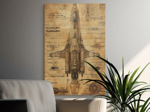 Da Vinci Style Spaceship Blueprint - MiTo Store