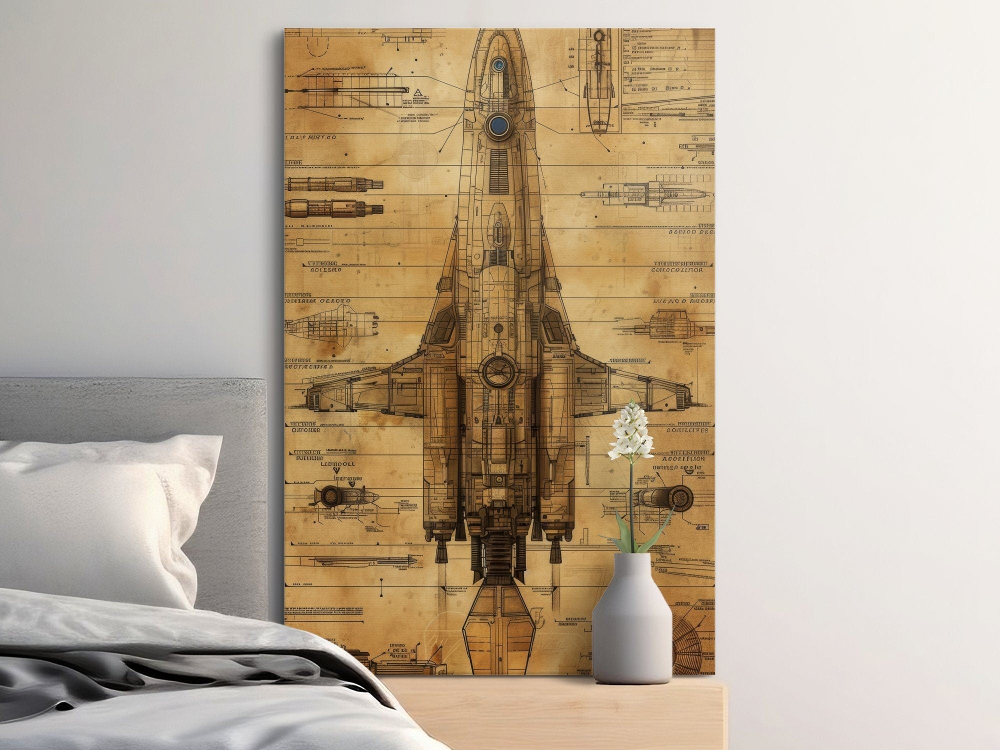 Da Vinci Style Spaceship Blueprint - MiTo Store