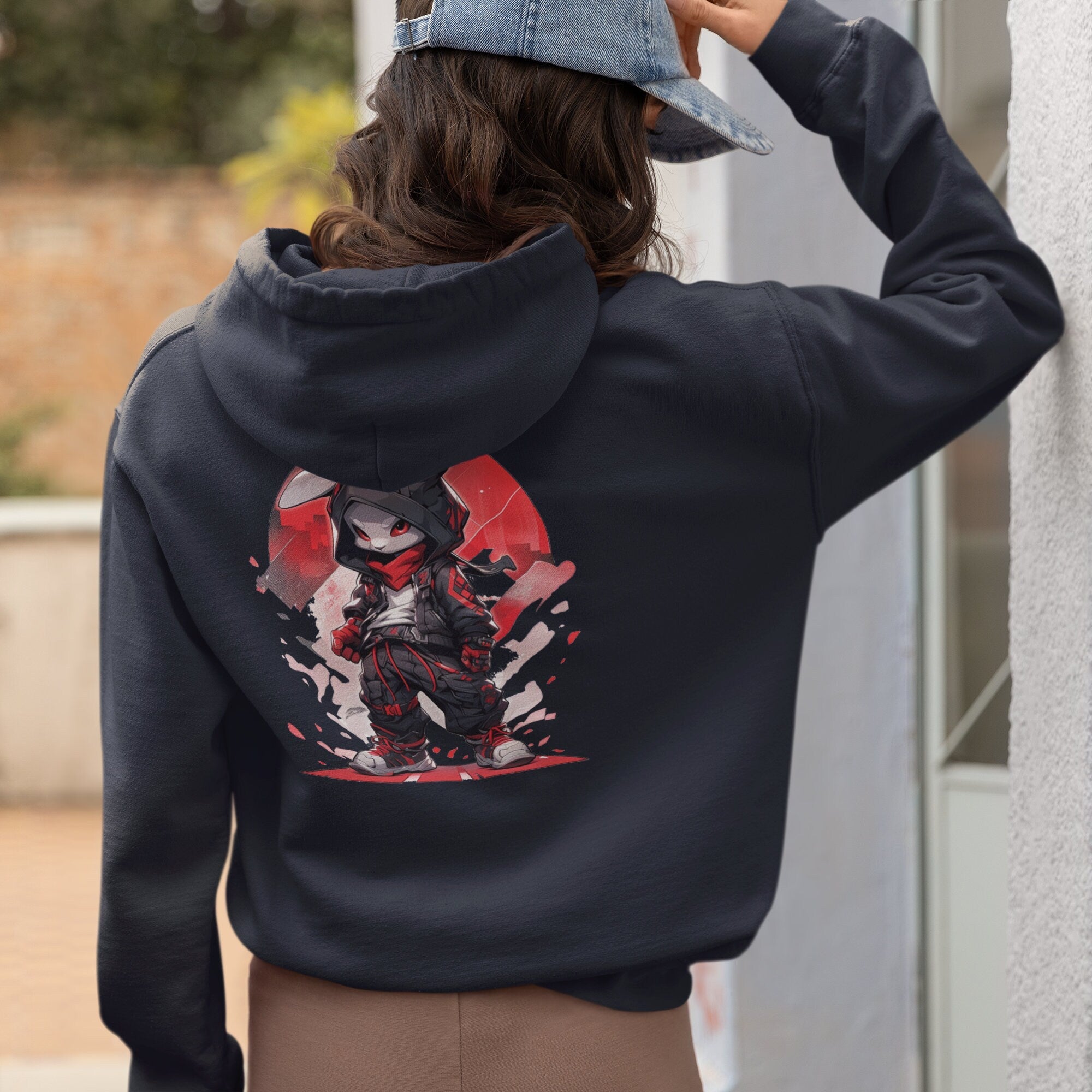 Cool Bunny Graphic Zip-Up Hoodie - MiTo Store