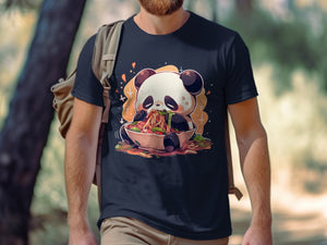 Cute Panda Eating Noodles T-Shirt - MiTo Store