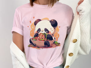 Cute Panda Eating Noodles T-Shirt - MiTo Store