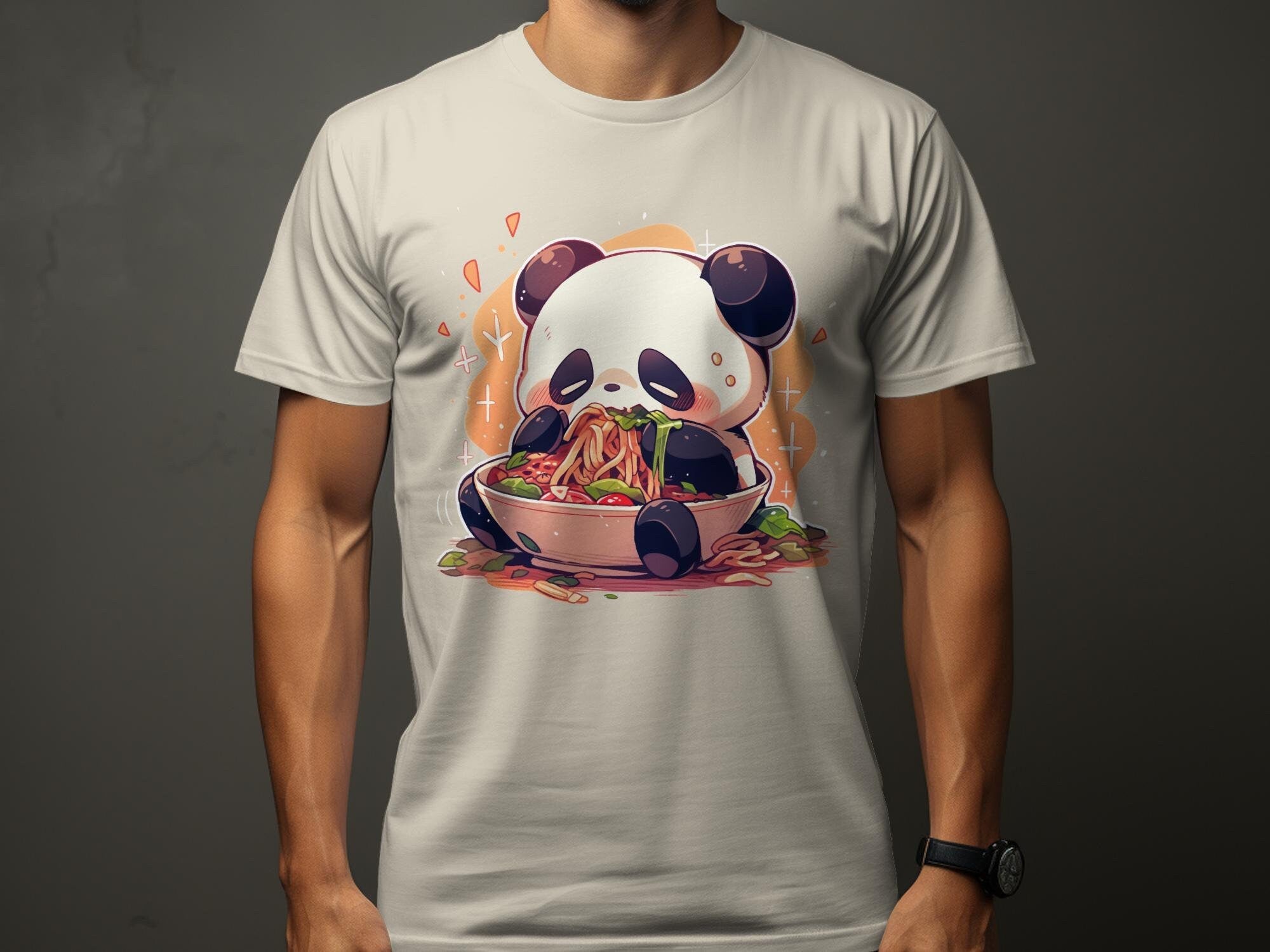 Cute Panda Eating Noodles T-Shirt - MiTo Store