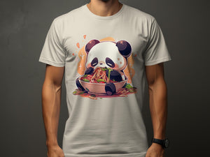 Cute Panda Eating Noodles T-Shirt - MiTo Store