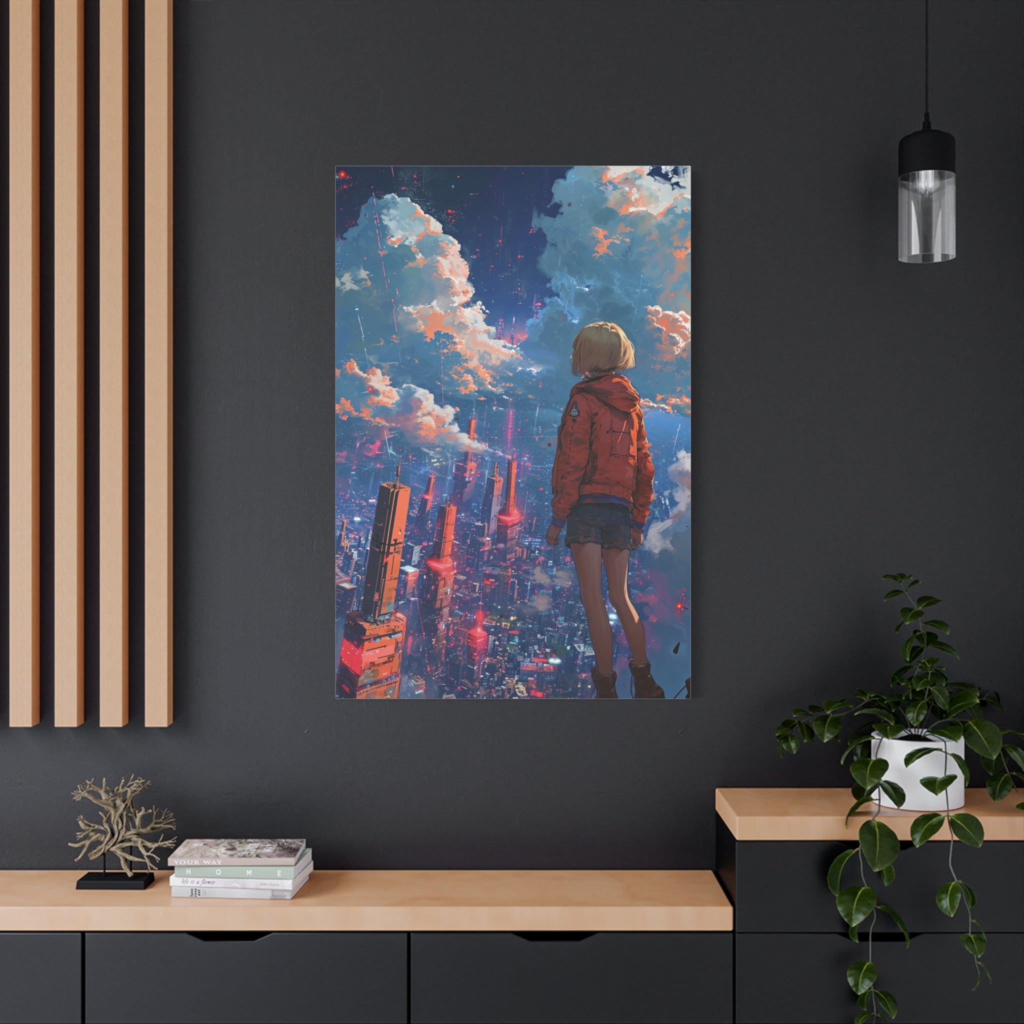 City of Tomorrow: A Dreamer's Vista Canvas Art