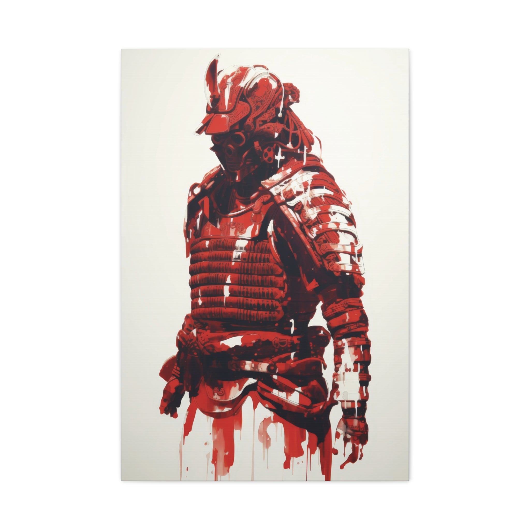 Crimson Warrior: Modern Interpretation of Samurai Valor Canvas Art