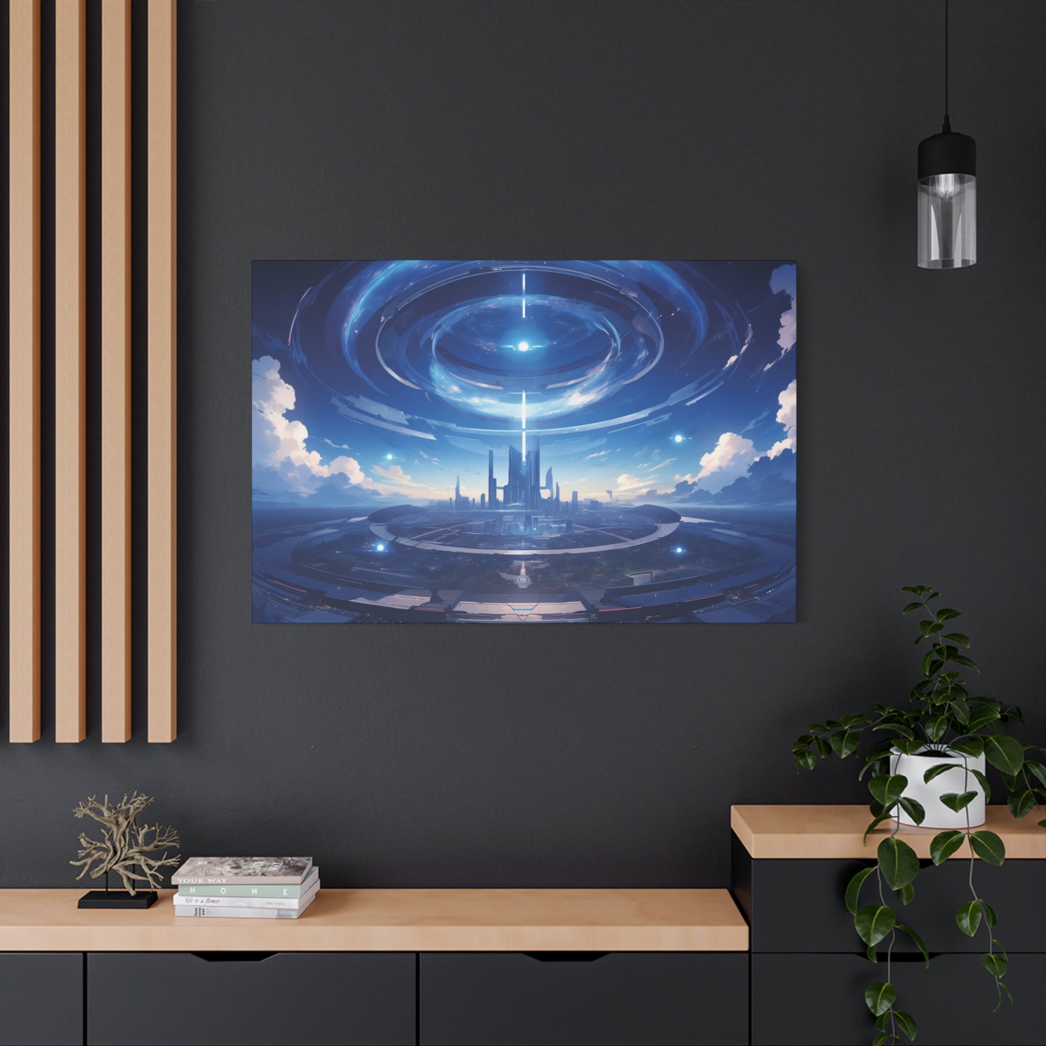 Galactic Utopia: Metropolis of the Future Canvas Art