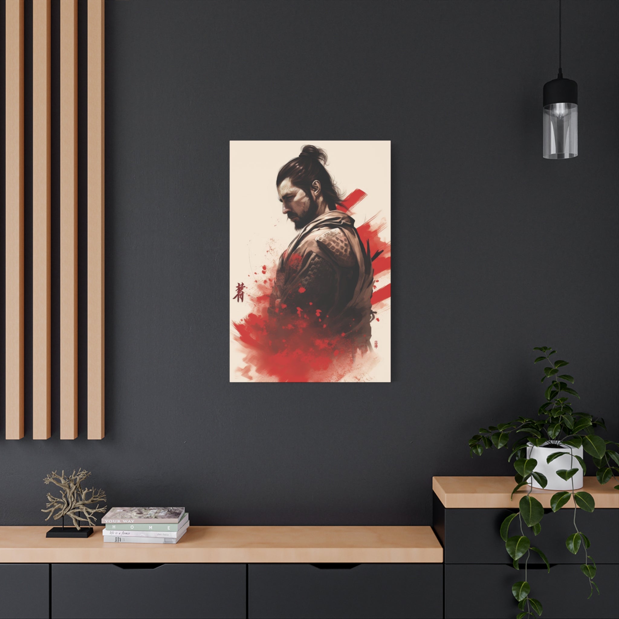 Kensei Mito: Resolve in Red Canvas Art