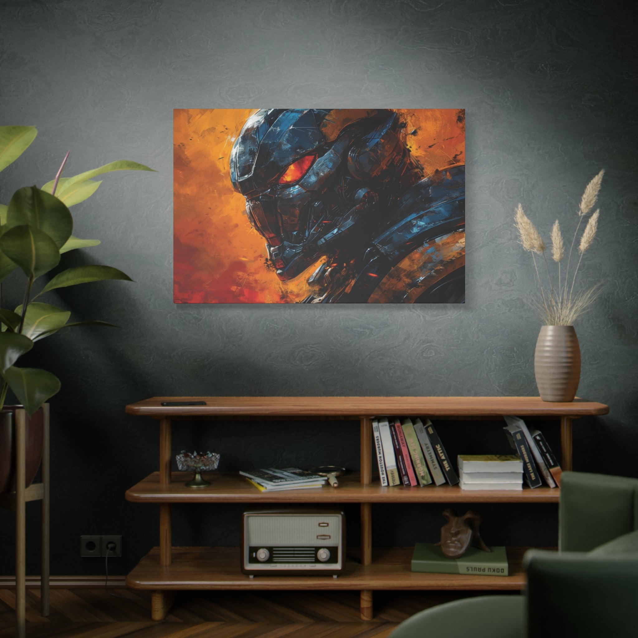 Cybernetic Gaze: The Sentinel Awakens Canvas Art