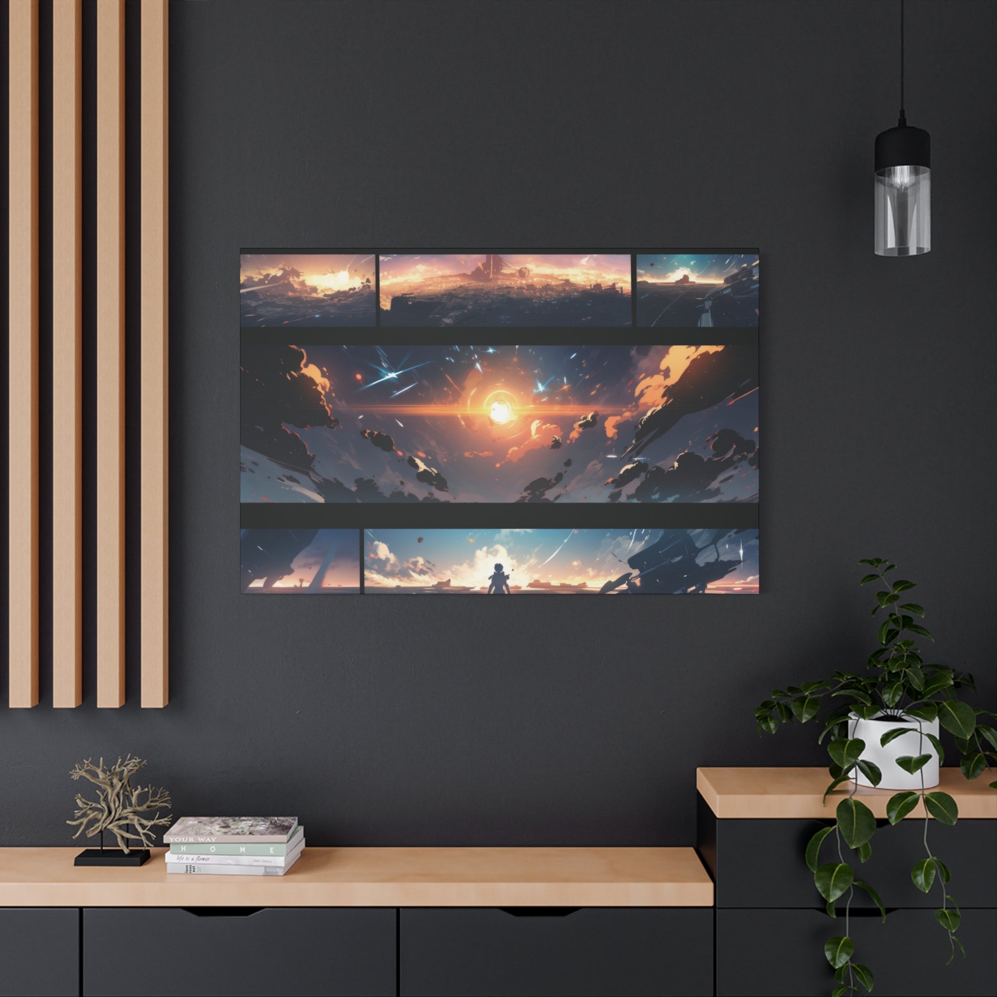 Galactic Horizon: Space Opera Panel Canvas Art