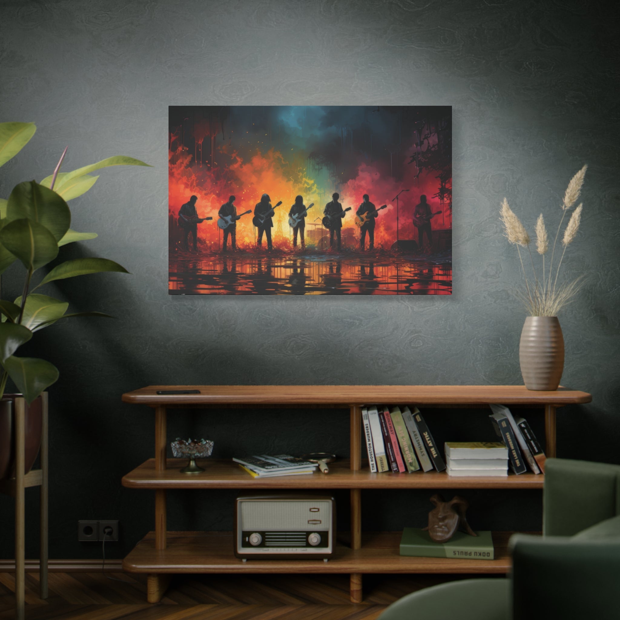 Resonance Inferno: A Symphony of Fire and Strings Canvas Art