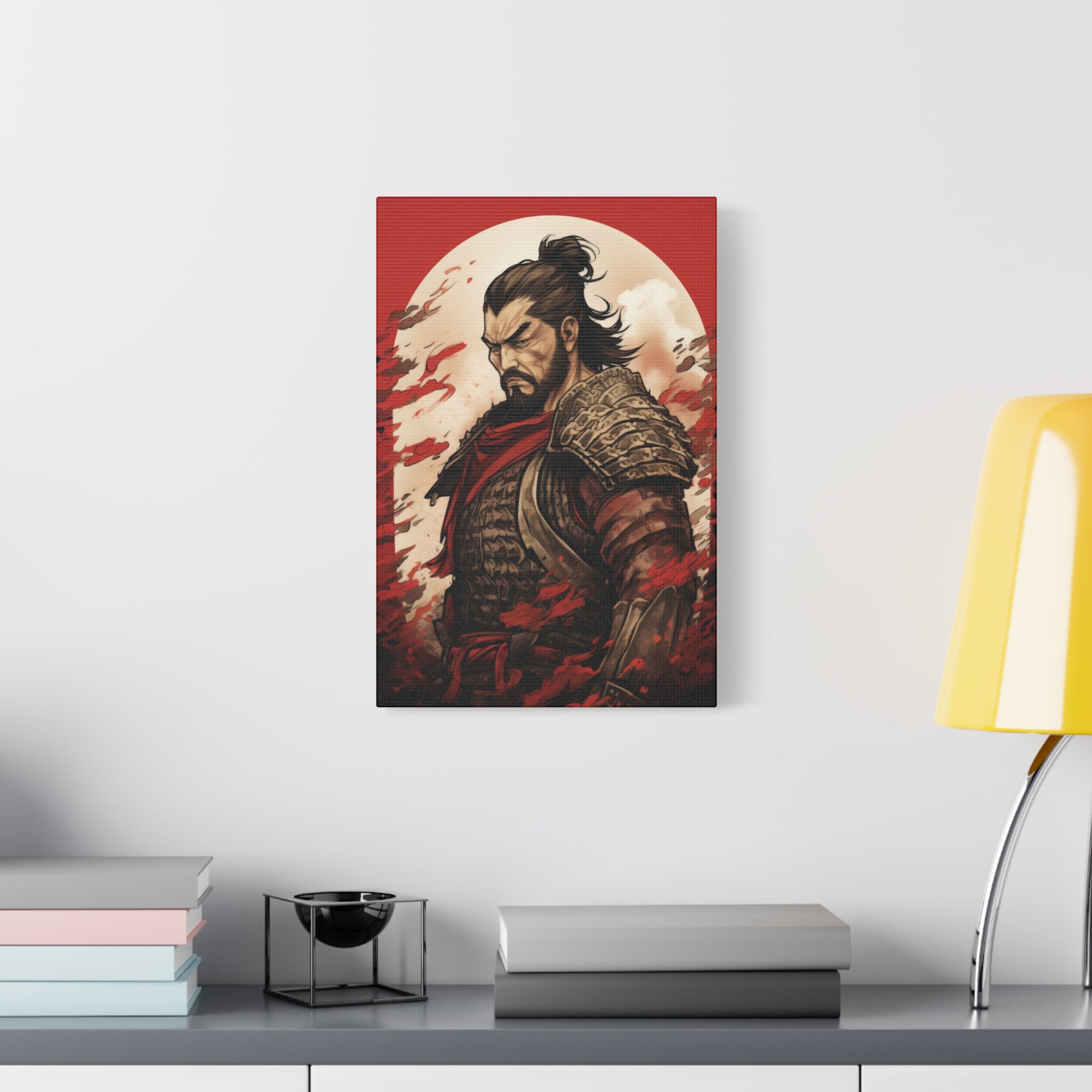 Samurai's Resolve: Warrior under the Rising Sun Canvas Art