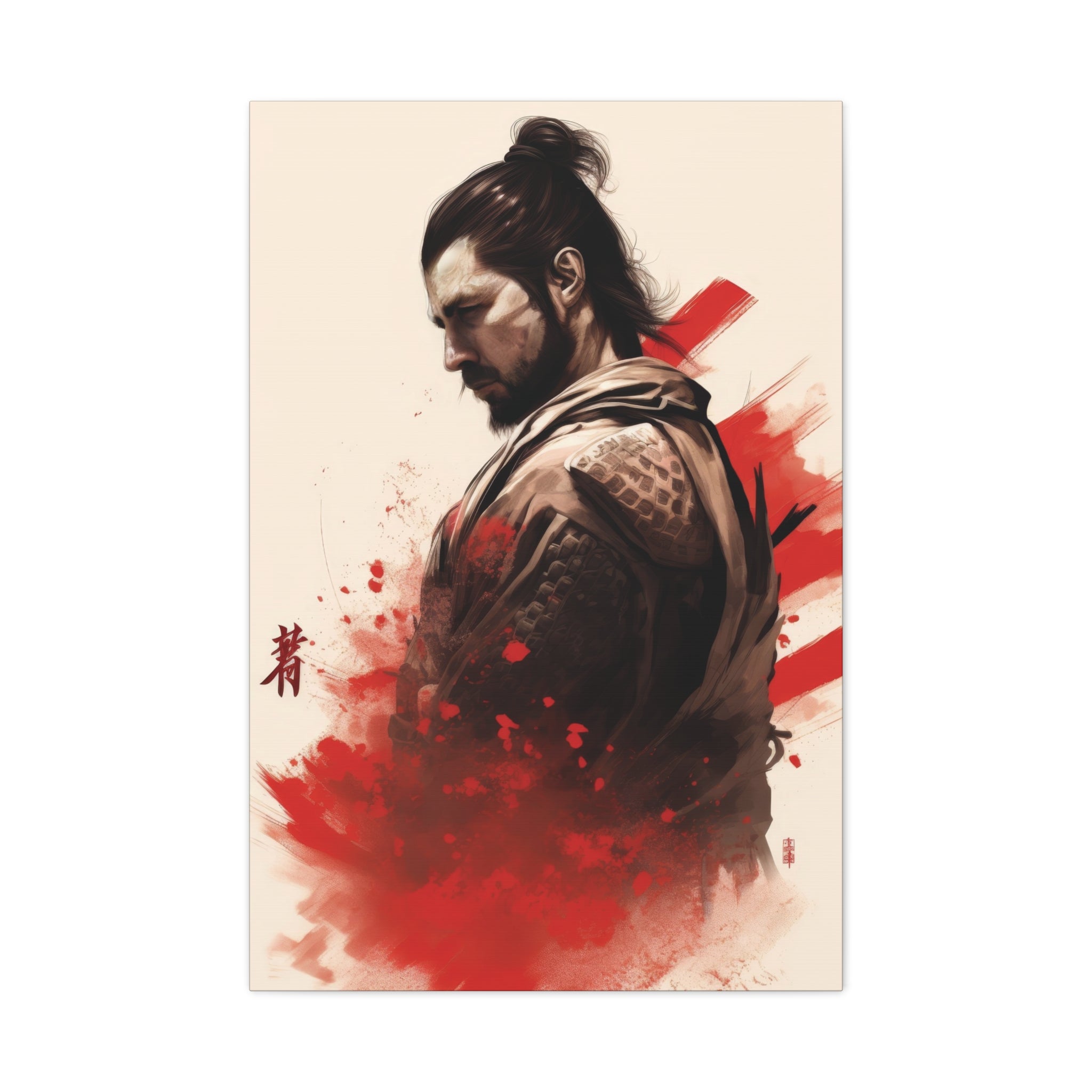 Kensei Mito: Resolve in Red Canvas Art