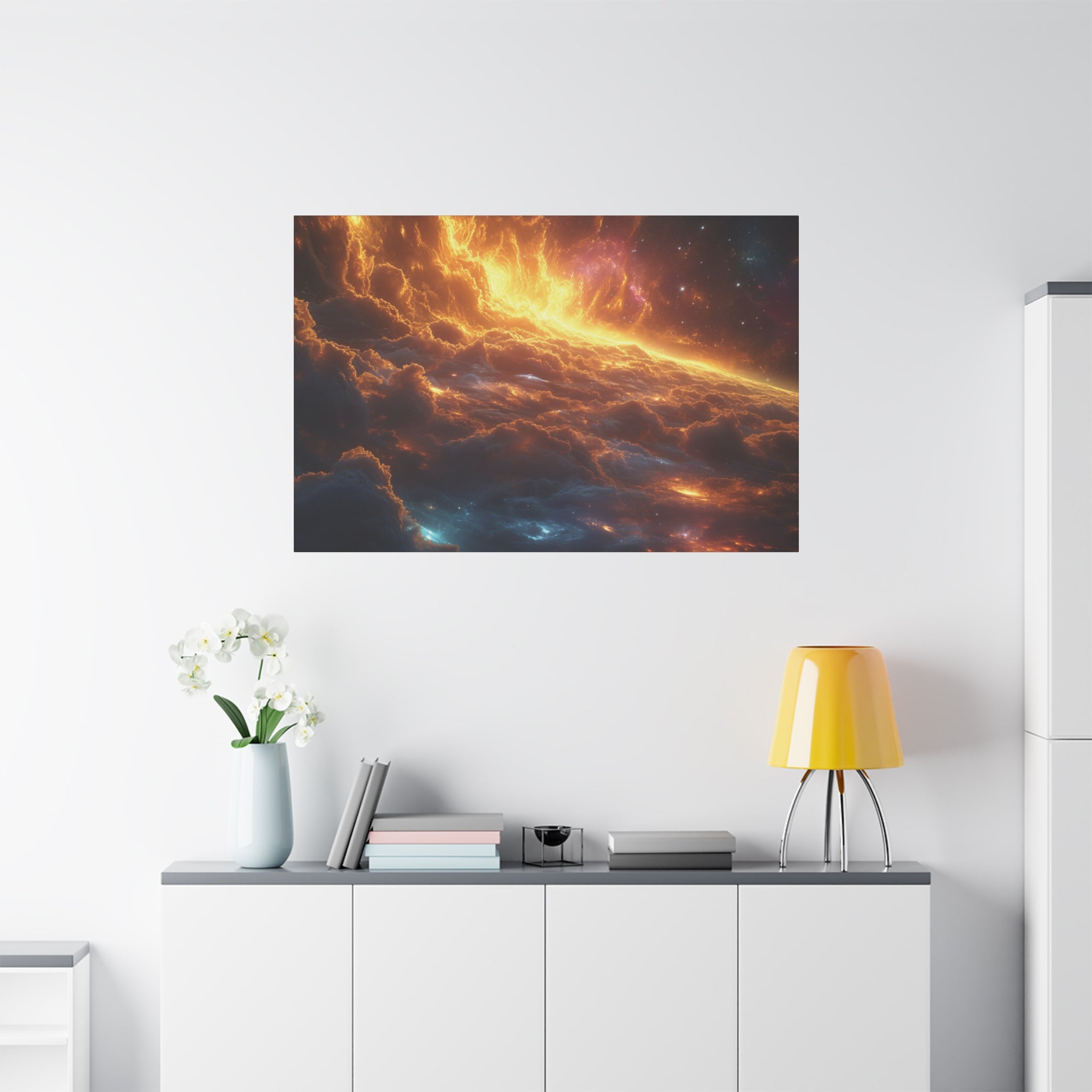 Celestial Inferno Horizon Canvas Art