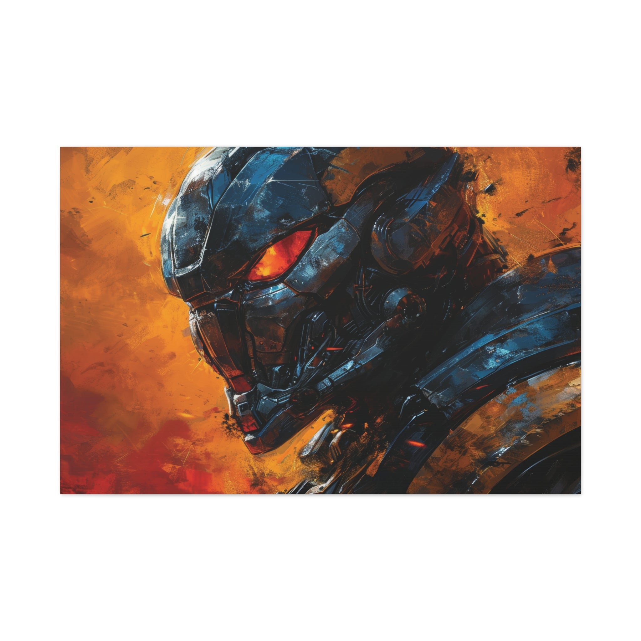 Cybernetic Gaze: The Sentinel Awakens Canvas Art