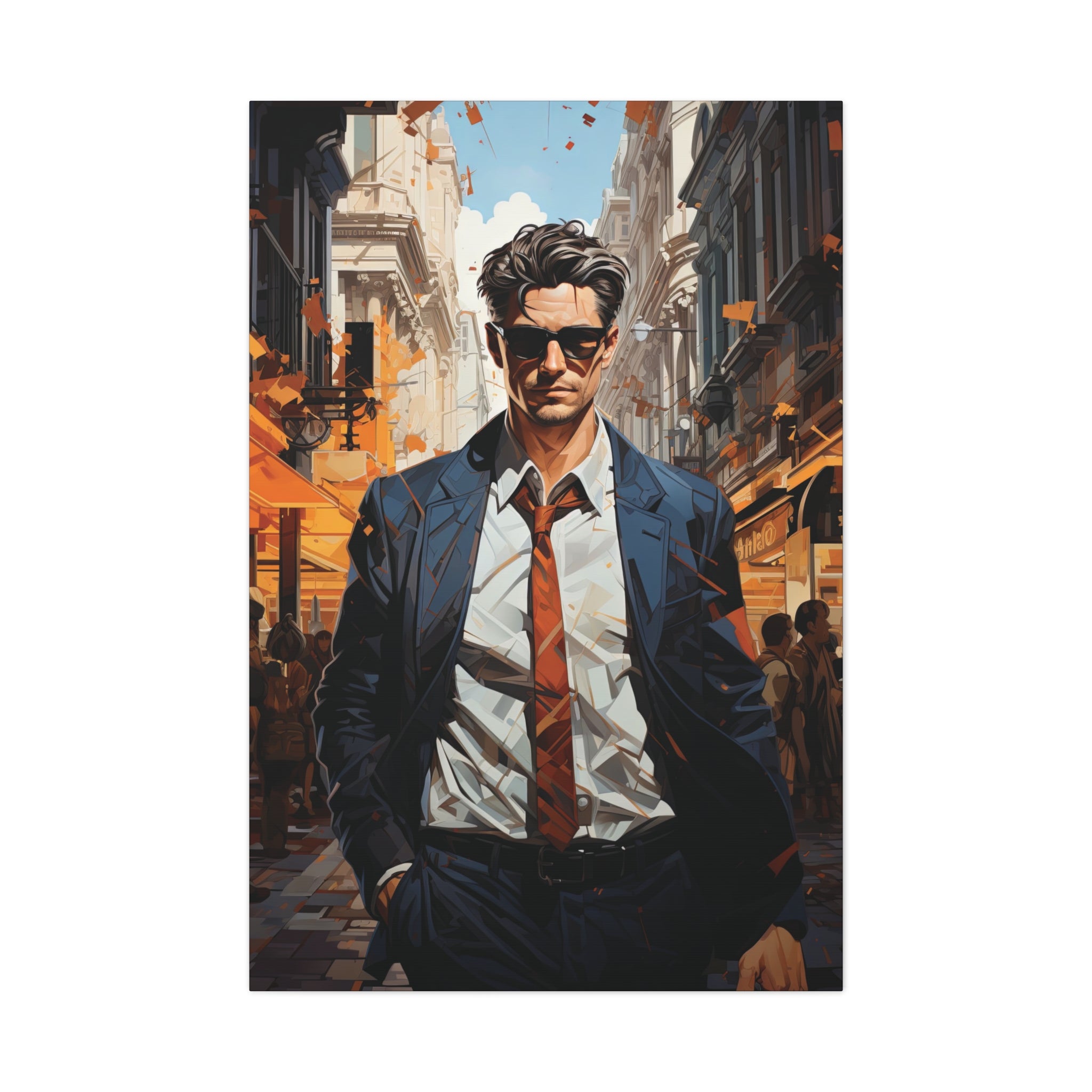 Urban Sophistication: Man in the City Canvas Art