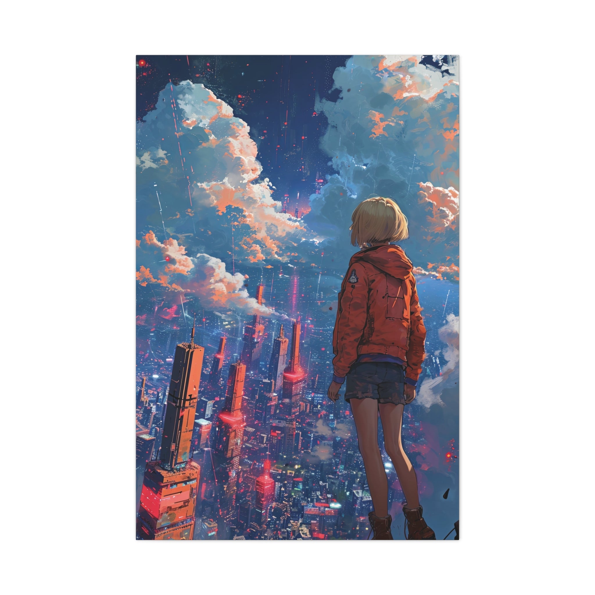 City of Tomorrow: A Dreamer's Vista Canvas Art