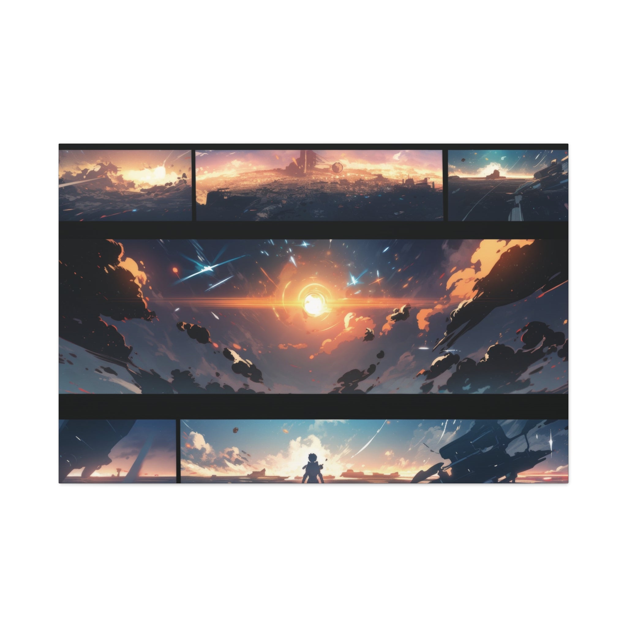 Galactic Horizon: Space Opera Panel Canvas Art