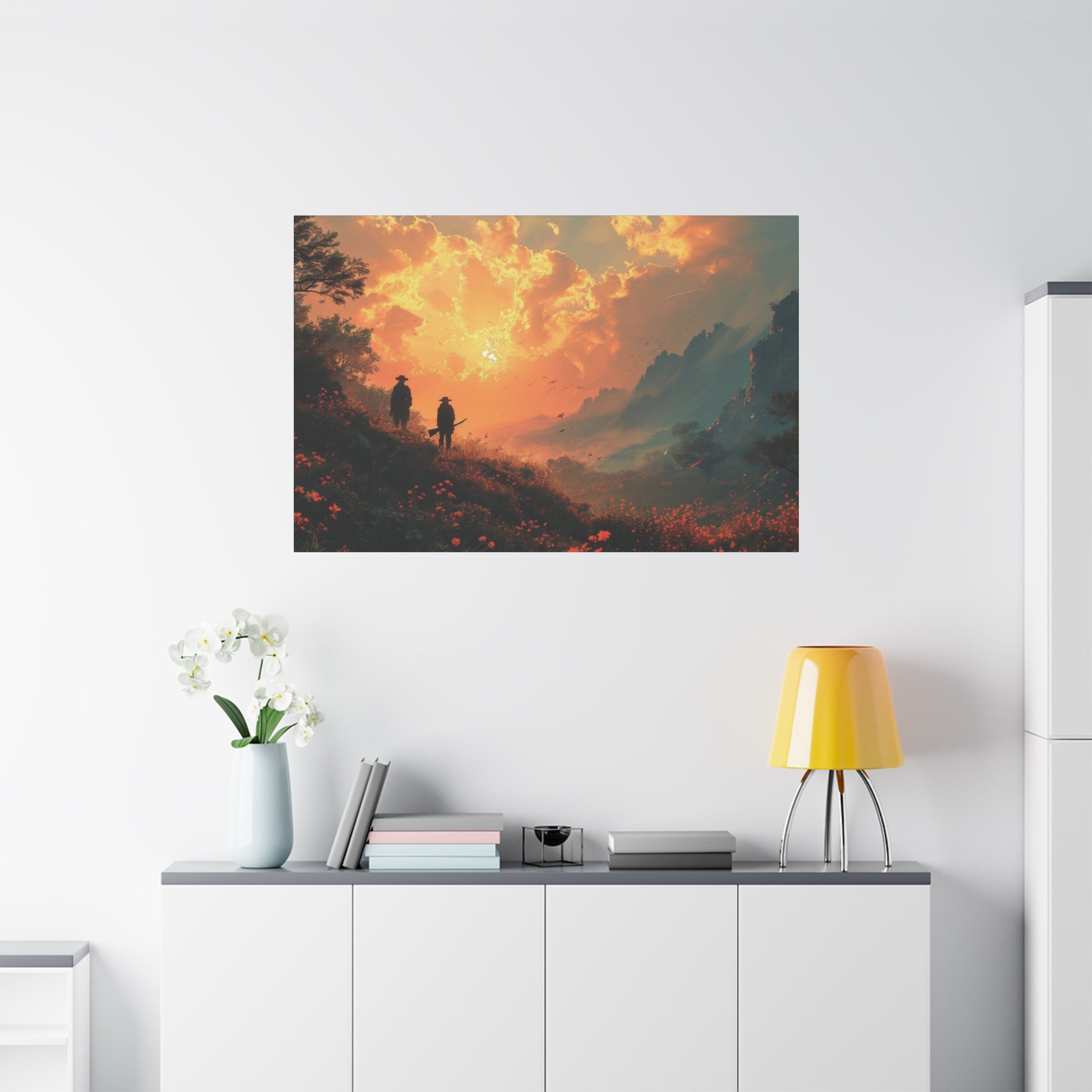 Dawn of Tomorrow: Warriors Gazing upon New Horizons Canvas Art